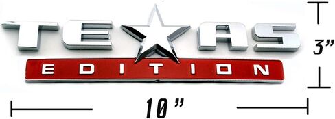 1 Count Silver+Red 3D Texas Edition Emblem Universal Decal for Truck Car Auto Vehicle in Kuwait