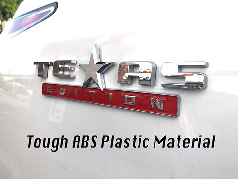 1 Count Silver+Red 3D Texas Edition Emblem Universal Decal for Truck Car Auto Vehicle in Kuwait