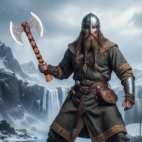 Viking Axe Props - 17 inches, Plastic Viking Fake Axe Accessories, Halloween Costume Props in Kuwait