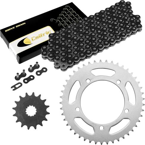 Caltric Black Drive Chain And Sprocket Kit Compatible with Suzuki Gsx-R600 2001 2002 2003 2004 2005 in Saudi Arabia