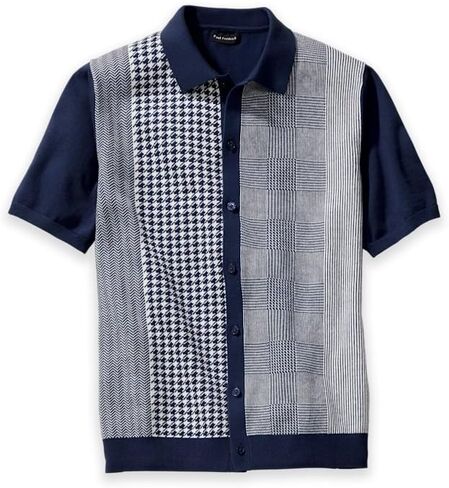 Paul Fredrick Men's Cotton Button Front Polo in Kuwait