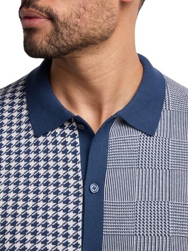 Paul Fredrick Men's Cotton Button Front Polo in Kuwait
