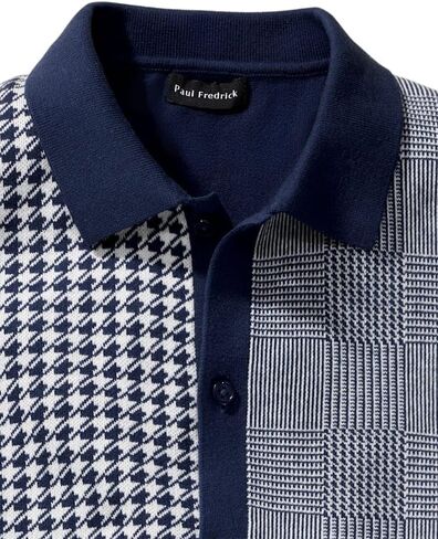 Paul Fredrick Men's Cotton Button Front Polo in Kuwait