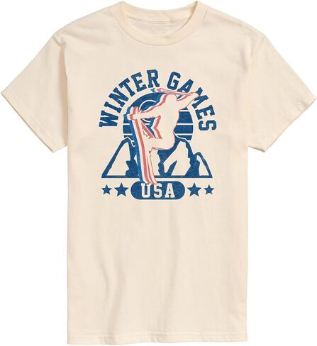Instant Message - Winter Games Skiing - Men's Short Sleeve Graphic T-Shirt in Saudi Arabia
