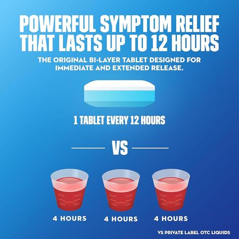 Mucinex 12 Hour 600 mg Guaifenesin Extended-Release Tablets for Excess Mucus Relief, Expectorant Aids Excess Mucus Removal, Chest Congestion Relief, 40 Bi-Layer Tablets in Kuwait