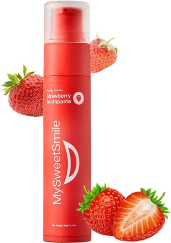 معجون أسنان MySweetSmile بنكهة الفراولة - تركيبة الفلورايد المتقدمة - تنظيف عميق - حماية من التسوس - نكهة الفراولة النضرة - 60 جم in Kuwait