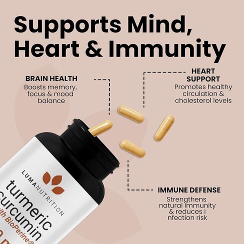 Turmeric Curcumin with Black Pepper - 95% Curcuminoids - 1950mg Per Serving - Premium Turmeric Supplement - with BioPerine for Max Absorption - Made in USA - 90 Capsules in Kuwait