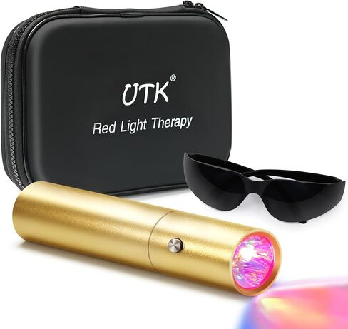 UTK High Power 24 LED Red Light Therapy Device with 470/660/850/940nm Wavelength, Blue Red＆Near-Infrared Handheld Light Therapy for Face, Relieve Body Pain Deeply, Facial Skin Care in Kuwait