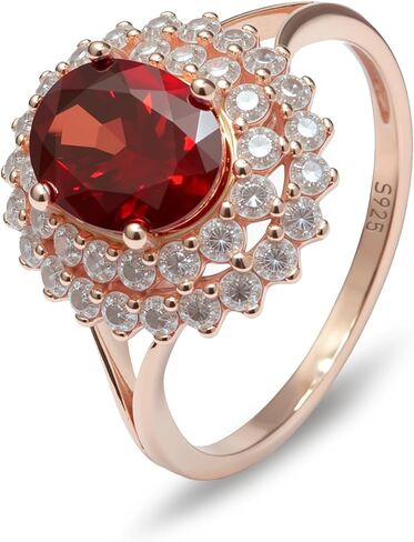Simulated Gemstone Ring 925 Sterling Silver Zirconia Ring Birthstone Rings for Mothers Valentines Thanksgiving Day Size 6-9 in Saudi Arabia