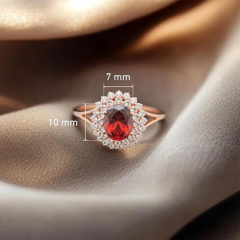 Simulated Gemstone Ring 925 Sterling Silver Zirconia Ring Birthstone Rings for Mothers Valentines Thanksgiving Day Size 6-9 in Saudi Arabia