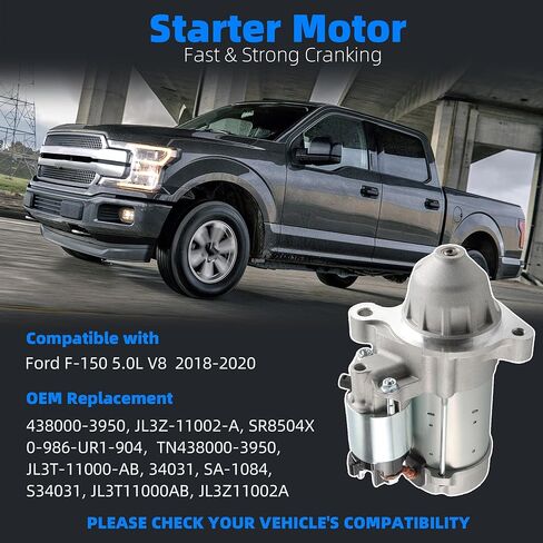 JL3Z-11002-A Starter Motor Fits for Ford F-150 5.0L V8 2018-2020, Fast & Strong Cranking, Plug and Play Direct Bolt-On, 12V 1.4KW, 13-Tooth CW Rotation in Saudi Arabia