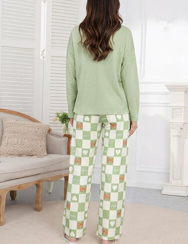 Women's Long Sleeve Pajama Set Cozy Breathable Sleepwear 2-Piece Lounge Outfit in Saudi Arabia
