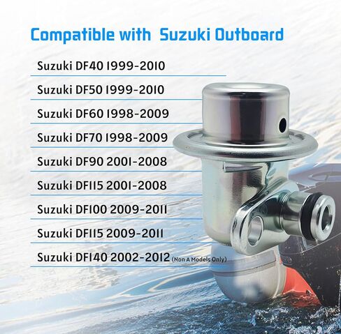 Fuel Pressure Regulator Fit for Suzuki Outboard DF 40/50 DF 60/70 DF 90/115 DF 100/115 DF 140, Replacement for 15760-93J01, 15760-87J00, PR-036 in Kuwait
