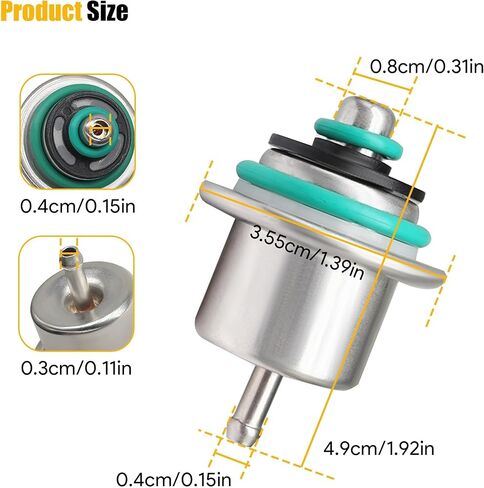 منظم ضغط حقن وقود السيارة لون برونزي مع حلقة معدنية مناسبة لسيارة جيب رانجلر 1991 1992 1993 1994 1995 لسيارة دودج داكوتا استبدال # 12460604 PR210 FP10071 FP10336 PR333 1176 53030001 5G119 in Kuwait