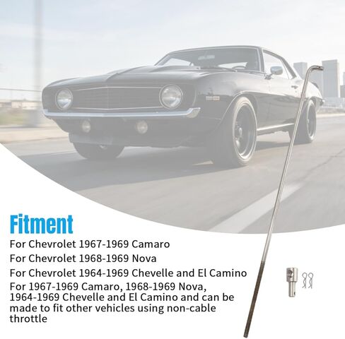 Throttle Rod 14.96" Throttle Linkage Universal Car Clip Accelerator Adjustable for Camaro 1967-1969 | for Nova 1968-1969 | for Chevelle 1964-1969 | for El Camino 1964-1969 - Upgraded Stainless Steel in Saudi Arabia
