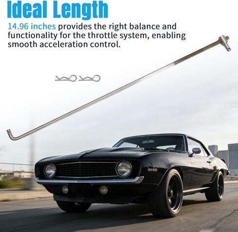 Throttle Rod 14.96" Throttle Linkage Universal Car Clip Accelerator Adjustable for Camaro 1967-1969 | for Nova 1968-1969 | for Chevelle 1964-1969 | for El Camino 1964-1969 - Upgraded Stainless Steel in Saudi Arabia