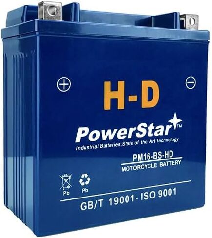 PowerStar H-D Motorcycle Battery for Kawasaki Vulcan 2000cc 1700cc 1500cc YTX16-BS in Kuwait