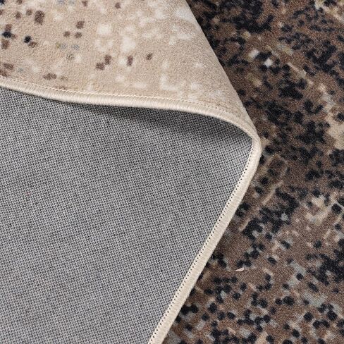 Superior Indoor Area Rug, Plush Carpet Cover, for Kids or Pets, Apartment Rugs, Hallways, Entry, Office, Living Room, Distressed Abstract Damask, Bristol Collection, 12' x 15', Beige/Brown in Saudi Arabia