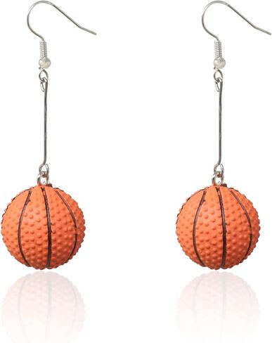 Honbay 1 Pair of 3D Sport Ball Earrings Exaggerated Personality Sports Style Earrings Basketball Dangle Drop Earrings Fans Players Gift for Sports Lovers in Kuwait