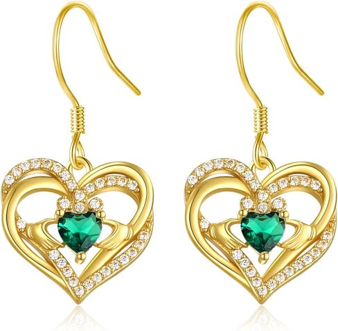 Irish Jewelry Claddagh Earrings for Women Dangle 925 Sterling Silver Gold Plated Triquetra Celtic Knot Heart Irish Gifts Made In Ireland in Saudi Arabia
