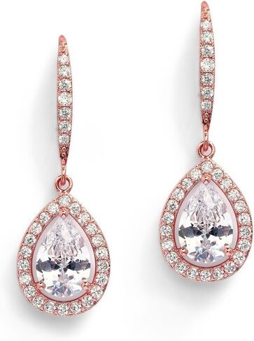 Mariell Cubic Zirconia Crystal Bridal Dangle Earrings, Drop Earrings with Euro Wire Tops, Wedding Earring for Women, Brides, Bridesmaids and Prom in Saudi Arabia