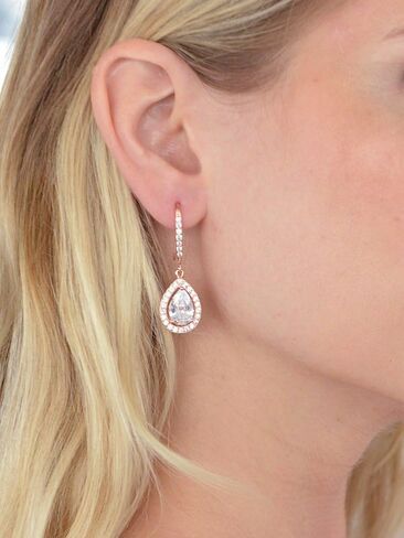Mariell Cubic Zirconia Crystal Bridal Dangle Earrings, Drop Earrings with Euro Wire Tops, Wedding Earring for Women, Brides, Bridesmaids and Prom in Saudi Arabia