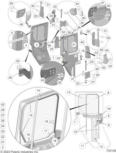 دعامة لوحة فاصل مفصلية من Polaris Ranger، أسود، قطعة OEM الأصلية 5265312-329، الكمية 1 in Saudi Arabia