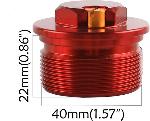 Red Aluminum Front Forks Axle Bolt Nut Cap Compatible with Dirt Pit Bikes Mini Bikes Front Suspension Fork Top Cap 40mm Diameter 22mm Height Offroad Motorcycle Parts & Accessories in Kuwait