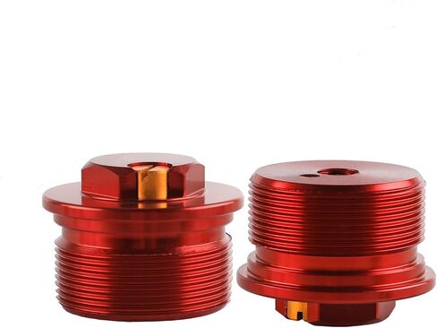 Red Aluminum Front Forks Axle Bolt Nut Cap Compatible with Dirt Pit Bikes Mini Bikes Front Suspension Fork Top Cap 40mm Diameter 22mm Height Offroad Motorcycle Parts & Accessories in Kuwait