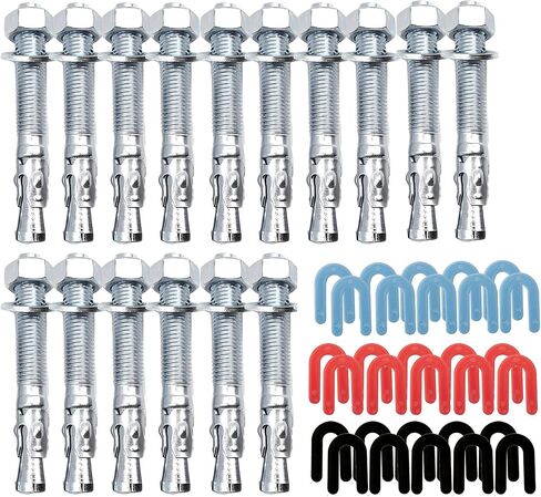 46 PCS Car Lift Install Kit, Leveling Kit for 2 Post Car Lift Installation, 3/4" x 5. 5" Steel Wedge Anchor Bolts, 1/4" 1/8" 1/16" Leveling Shim for Two Post Lift Kit in Kuwait