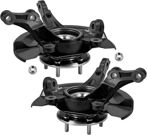 Front Left & Right Steering Knuckle Compatible with Honda CR-V CRV 2015 2016 2.4L FWD Only, Driver Passenger Side Spindle w/Wheel Bearing Hub, 51216-T1X-A10 51211-T1X-A10 in Kuwait