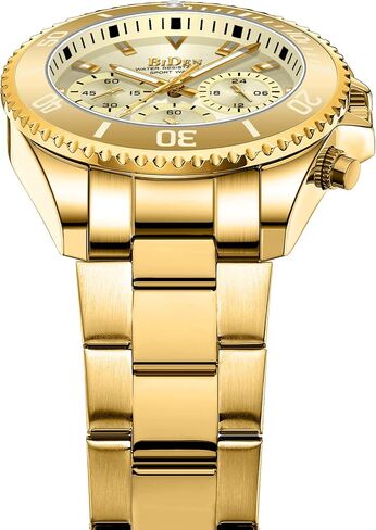 Biden Mens Watches Chronograph Stainless Steel Waterproof Date Analog Quartz Watch Business Casual Fashion Wrist Watches for Men, Black a, Quartz Watch,Chronograph in Kuwait