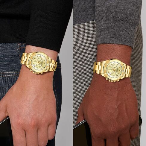 Biden Mens Watches Chronograph Stainless Steel Waterproof Date Analog Quartz Watch Business Casual Fashion Wrist Watches for Men, Black a, Quartz Watch,Chronograph in Kuwait