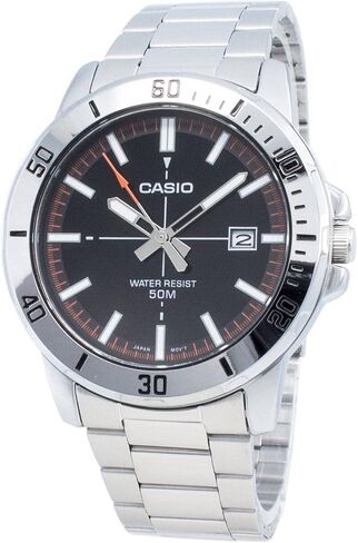 Casio MTP-VD01D-1E2V Men's Enticer Stainless Steel Black Dial Casual Analog Sporty Watch in Saudi Arabia