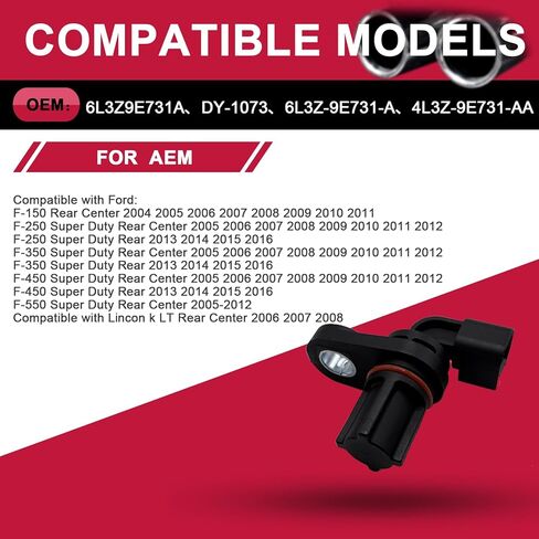 Rear Center ABS Wheel Speed Sensor fit for 2004-08 Ford F150, 05-13 Ford F250 F350 F450 F550 F650 F750 Super Duty Truck 05-13, 06-08 Lincoln Mark LT, 4L3A-9E731-AA,ALS1889 in Kuwait