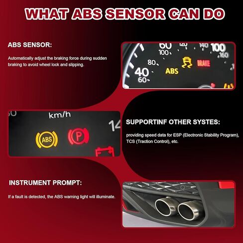 Rear Center ABS Wheel Speed Sensor fit for 2004-08 Ford F150, 05-13 Ford F250 F350 F450 F550 F650 F750 Super Duty Truck 05-13, 06-08 Lincoln Mark LT, 4L3A-9E731-AA,ALS1889 in Kuwait