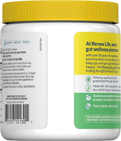 Renew Life Adult Completely Clear Organic Prebiotic Keto Friendly Fiber, Powder, 7 oz. (Package May Vary) in Kuwait