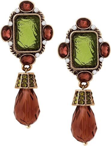 OJERRY البيزنطية الباروك العصور الوسطى الفيكتوري بيان غير النظامية الأخضر البني قلادة تتدلى الأقراط زي المجوهرات والاكسسوارات الزي هدايا رومانسية باردة للنساء المتدلية في الثلاثينيات من العمر in Kuwait