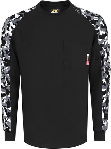 FR Shirts for Men Crewneck 6oz Jersey Lightweight Flame Resistant Work T Shirt NFPA2112 CAT2 in Kuwait