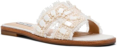 حذاء Steve Madden النسائي Hadyn Bone Raffia Shell 9 متوسط in Saudi Arabia