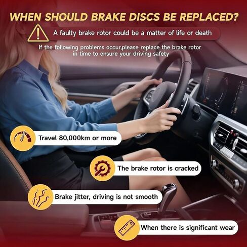 Rear Solid Disc Brake Rotors + Ceramic Pads Kit 6PC Compatible with Toyota RAV-4 2006-2018,HS250h 2010-2012,Geomet Coated - Replace 31443 D1212-8332,11.1in(281mm) in Kuwait