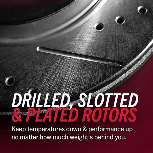 Rear Solid Disc Brake Rotors + Ceramic Pads Kit 6PC Compatible with Toyota RAV-4 2006-2018,HS250h 2010-2012,Geomet Coated - Replace 31443 D1212-8332,11.1in(281mm) in Kuwait