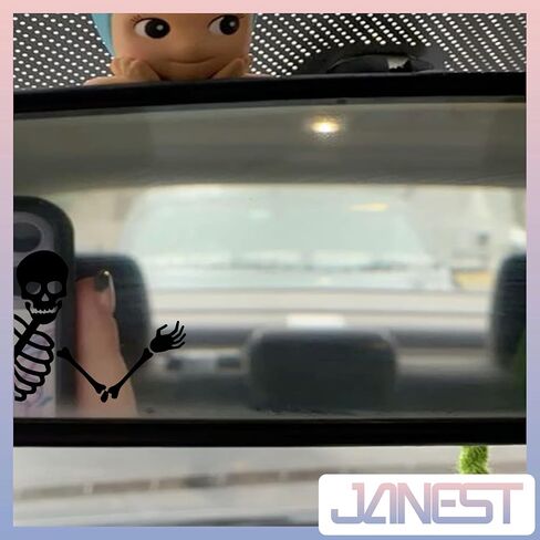 JANES 3pcs Waving Skeleton Decal, Size 2x1.5 UV DTF Transfer Car Mirror Decal, Funny Skeleton Rearview Mirror Sticker, Sarcastic Car Mirrors Stickers, Car Decals for Women Men, Car Decals for Trucks in Saudi Arabia