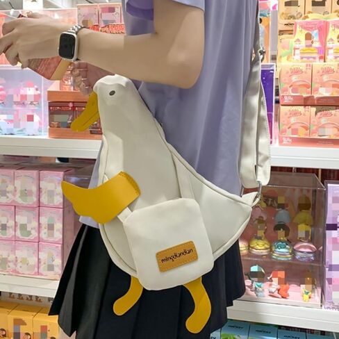 Y2K Cute Duck Crossbody Bag for Women Funny Large Capacity Cartoon Shoulder Bag Daypack for Travel in Saudi Arabia