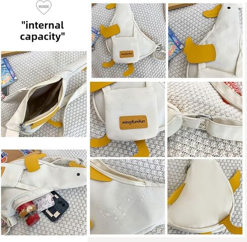 Y2K Cute Duck Crossbody Bag for Women Funny Large Capacity Cartoon Shoulder Bag Daypack for Travel in Saudi Arabia