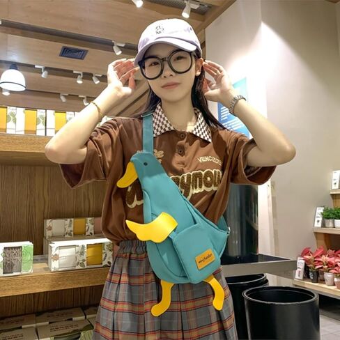 Y2K Cute Duck Crossbody Bag for Women Funny Large Capacity Cartoon Shoulder Bag Daypack for Travel in Saudi Arabia