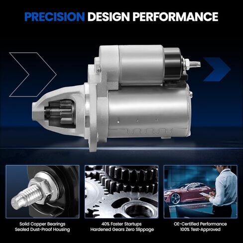 4801694AC Starter Motor Compatible with Jeep Grand Cherokee 2011 2012 V6 3.6L, 12V 1.3KW 9T Starter Fit with 04801694AC, 04801852AB, 4801852AB, 428000-7400, S6255S, 19203 in Saudi Arabia