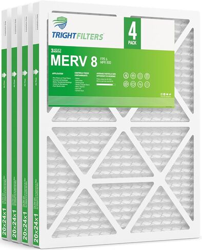 14 × 24 × 1 فلتر هواء 4 عبوات، MERV 8 مطوية مرشحات هواء للدفاع عن الغبار بديلة لمكيف الهواء HVAC فلتر فرن التيار المتردد، متين وخفيف الوزن in Saudi Arabia