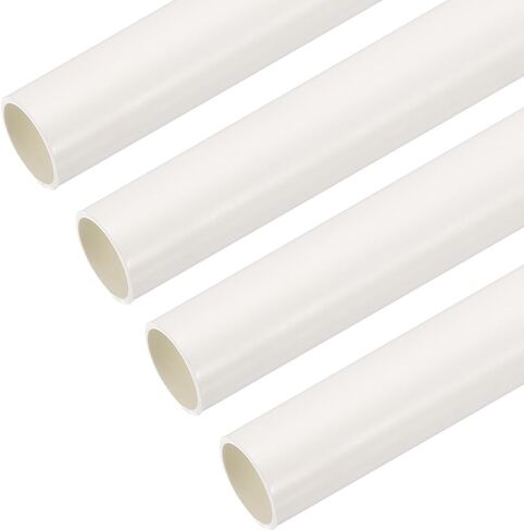 MECCANIXITY أنبوب قناة PVC بطول 1.3 متر / 51 بوصة طول 20 مم كابل OD أنبوب أبيض مستقيم لتركيب الأسلاك الكهربائية، حزمة من 4 in Saudi Arabia