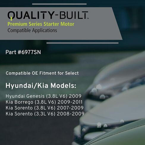 QUALITY-BUILT Premium New Starter 6977SN - OE Compatible with Select 2007-2011 Hyundai/Kia (Borrego,Genesis,Sorento) in Kuwait